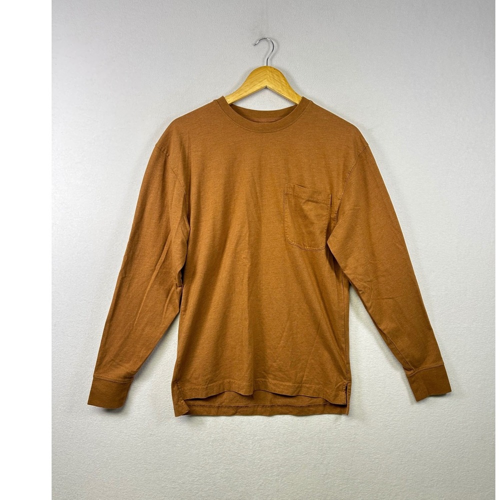 RedHead Long Sleeve Pocket T-Shirt Mens Small S Burnt Orange Cotton Blend